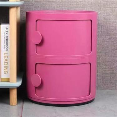 Imagem de Armário de banheiro pequeno – mesa de cabeceira redonda moderna com gavetas deslizantes, mesa de canto versátil para sala de estar, quarto e banheiro