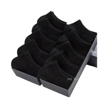 Imagem de Meias Soquete Pretas Masculinas 1/10/20/40 Pares Para Negócios E Espor