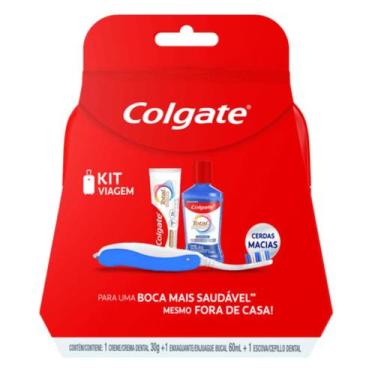 Imagem de Kit Viagem Colgate Mini Creme Dental + Mini Enxaguatório + Escova viag