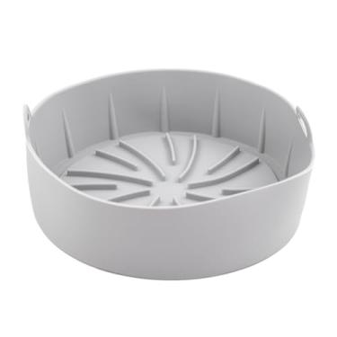Imagem de Forro para Air Fryer de Silicone Reutilizável Antiaderente, Cinza, 22x8cm