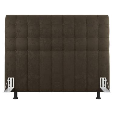 Imagem de Cabeceira Cama Box Casal Queen Size Dahlia 160Cm Com Frame Suede Marrom - Abmaza