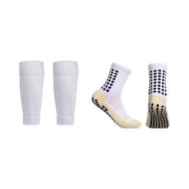 Imagem de Meias De Futebol Antiderrapantes Masculinas E Conjunto De Joelheiras -