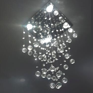 Imagem de Lustre Para Sala De Cristal Legítimo K9 Base Inox 50 Cm Alt