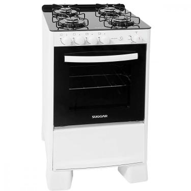 Imagem de Fogão Suggar 4 Bocas Cook Glass Fgvcg410br Mesa de Vidro Branco Bivolt