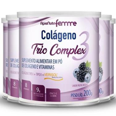Imagem de Kit 5 Colágeno tipo 2 + 1 Verisol Trio complex Apisnutri frutas negras