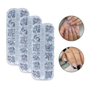 Imagem de Kit 36 Folha de Ouro Encapsulamento Decoração Unhas Prata - Arte Seduç