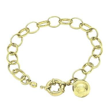 Imagem de Pulseira Ello Com Pingente Bola Banho De Ouro 18k 3192E - Trs Chic Joi
