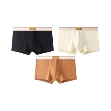 Imagem de Cuecas Boxer Masculinas Confortáveis E Respiráveis De Algodão 3 Peças 