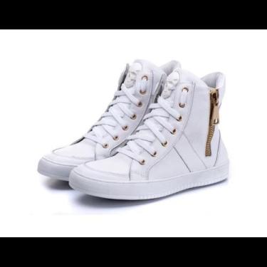 Imagem de Bota Botinha Tênis Fitness Treino Academia Cano Alto Caveira Zíper Fem