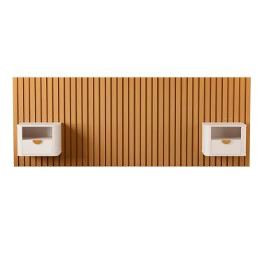 Imagem de Cabeceira Ripada Maracá Casal-queen 2 Mesa Jb Buriti Off White - Moveis Jb