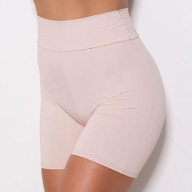Imagem de Short Feminino Microfibra Lisa Cor:NudeTamanho:G - Louday Sport, Nude,