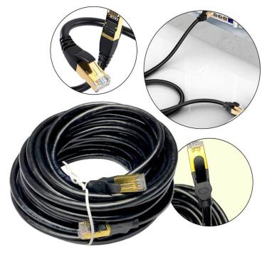 Imagem de Cabo de Rede Cat8 Blindado Lan Gigabit Ethernet 10 Metros