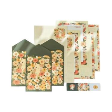 Imagem de Conjunto De Papel Para Cartas Com 6 Folhas E 3 Envelopes, Material De 