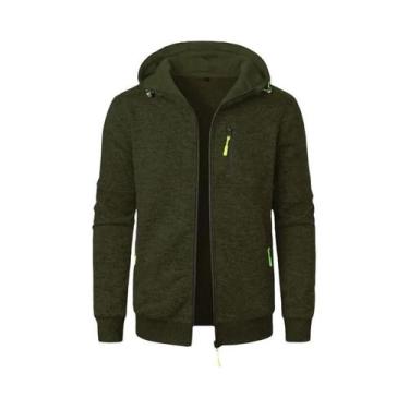 Imagem de Moletom Masculino Oversize Com Capuz E Zíper, Manga Longa, Quente Para