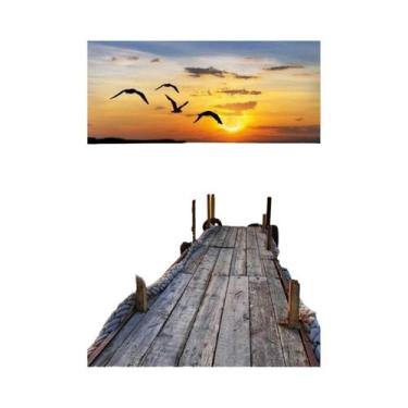 Imagem de Pintura Diamante 5D Paisagem Litorânea Ao Pôr Do Sol, Cobertura Total,