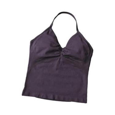 Imagem de Top De Ginástica Feminino Longline Com Alças E Costas Abertas, Top De 