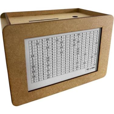 Imagem de Cofre Desafio Japones 365 Dias MDF Cofrinho de Metas R 1000 5000 10000