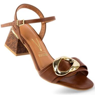 Imagem de Sandália Vizzano Salto Bloco Grosso Conforto Original 6428, Mocca, 39