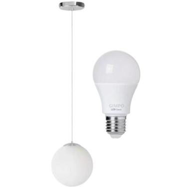 Imagem de Luminária Lustre Pendente 215cm Jabuticaba Globo Vidro 15cm Teto Gimpo