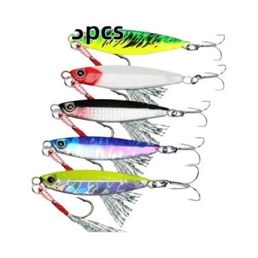 Imagem de Conjunto De 5 Iscas De Pesca Pesadas Para Jigging, Iscas Para Robalo C