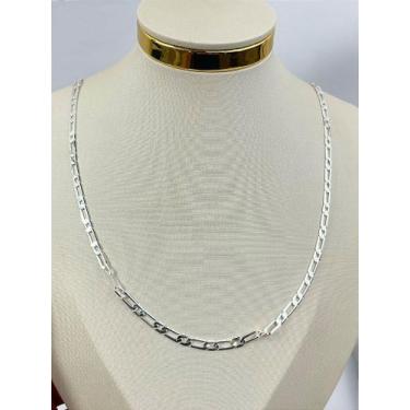 Imagem de Colar Corrente Diamantada 1x1 60cm - Banho Prata Semijoia 925 - 50 Mil