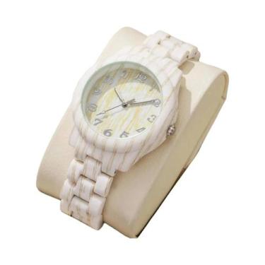 Imagem de Relógio Feminino Casual Com Padrão De Madeira, Pulseira De Plástico, R