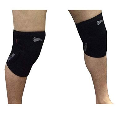 Imagem de Protetor de Joelho Joelheira Neoprene 7mm - Crossfit Treino Pesado- Hexagon Black - GG