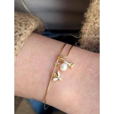 Imagem de Bracelete Fio Com Espirito Santo Pérola De Água Doce E Figa - Radhau J