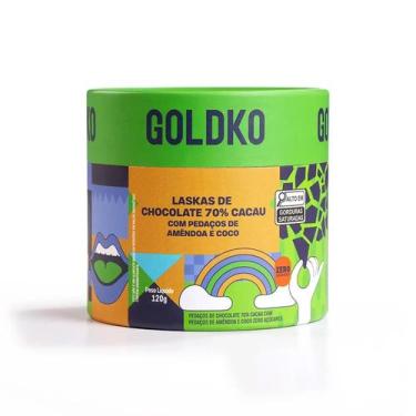 Imagem de Laskas de chocolate 70 cacau com amêndoas e coco zero adição de açúcar
