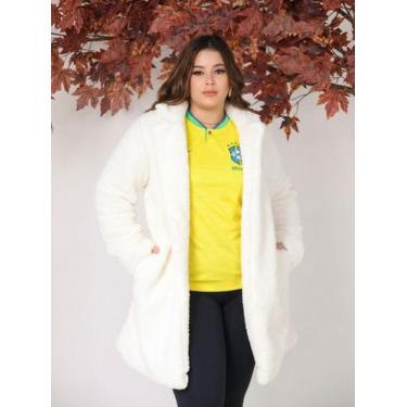 Imagem de Casaco Sobretudo Teddy Plus Size  Estilo Sofisticado para o Inverno - 