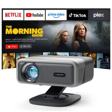 Imagem de Projetor Inteligente AuKing Cinza 4K Wifi6 Bluetooth5.2 Auto Foco TOF 2500 ANSI H10