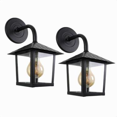 Imagem de Kit 2 Arandela Quadrada Colonial Nina Vidro Liso E27 Bivolt - Blumenau