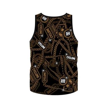 Imagem de Regata Cyclone Dif Full Gold Chains, Preto, Marrom, P