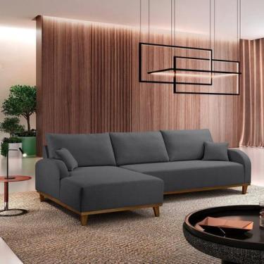 Imagem de Sofá 3 Lugares com Chaise Lado Esquerdo 250cm em Veludo Mercúrio - Le 