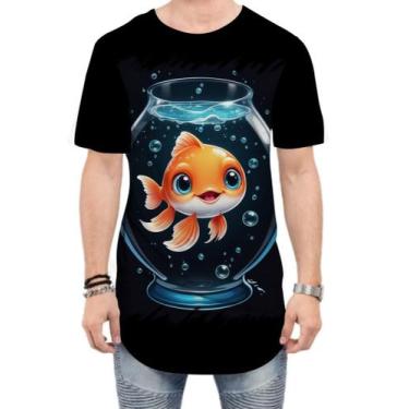 Imagem de Camiseta Longline Peixinho Feliz no Aquário Peixe 3 - Kasubeck Store®,