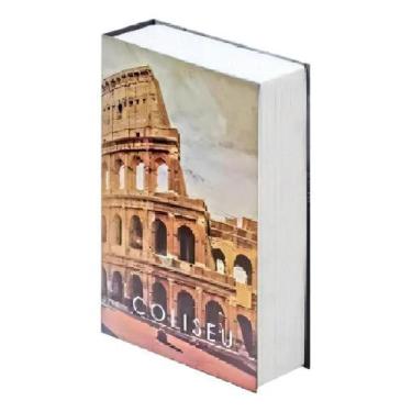 Imagem de Cofre Camuflado Livro Unyhome Chaves Metal Cinza Para Joias - Congratu