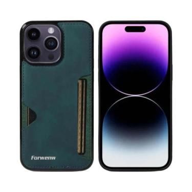 Imagem de Capa De Telefone Em Couro PU Retro Com Porta Cartões Para iPhone 13 12