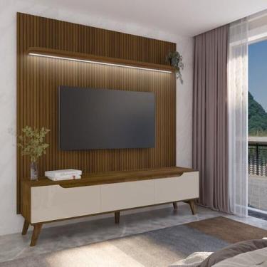 Imagem de Rack com Painel MDF 185,5cmx183cm Conjunto Sala de Estar e Liverpool Y
