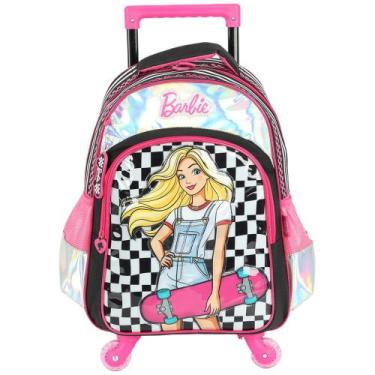 Imagem de Mochila De Rodinhas em LED Escolar Infantil Barbie Rodas, Preto