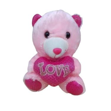 Imagem de Bichinho Urso Ursinho De Pelúcia Presente Menino Menina 22cm Cor:Rosa 