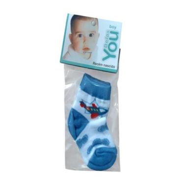 Imagem de Meia Para Bebê Recém Nascido Boy Fundo Branco - DELOS YOU, Azul, 14-17
