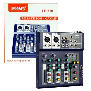 Imagem de Mesa de Som Digital 4 Canais LE-710 Lelong Bluetooth Com Phantom Power