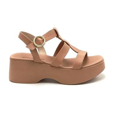 Imagem de Sandália Feminina Flatform Moleca 5503.101, Nude, 37