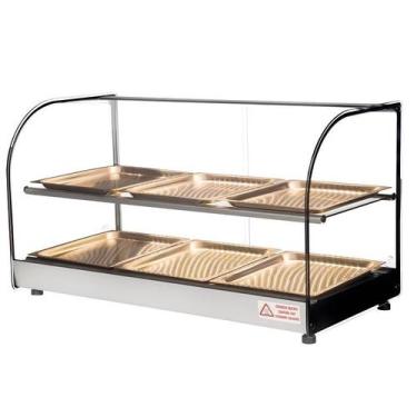 Imagem de Estufa Vitrine Salgados Curva Dupla Com LED 6 Bandejas Inox Clio Tita,