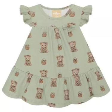Imagem de Vestido Bebê Menina Ursinhos Milon, Verde, 3-6 M