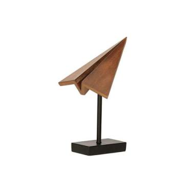 Imagem de Escultura Decorativa Avião em Madeira 25,5cm 19870 Mart