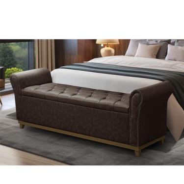 Imagem de Baú Para Quarto Cama Box Queen Size material sintético Estofado - D'Ju