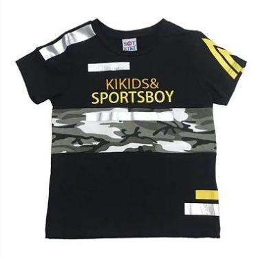 Imagem de Camiseta Infantil Menino Camuflada - Kiki Militar, Preto, 4