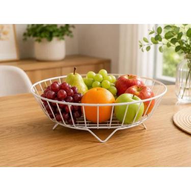 Imagem de Fruteira De Mesa Bancada Redonda - AZZO ARAMADOS, Branco
