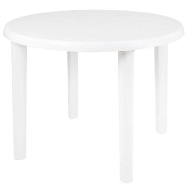 Imagem de Mesa Redonda de Plástico Mor, Branca